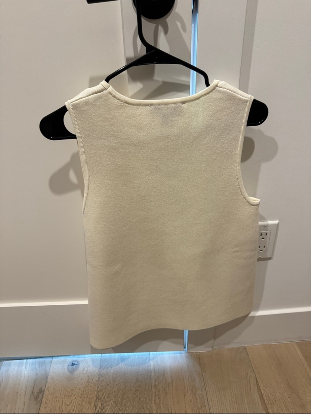 Zara Cream Sleeveless Knit Tank with Side Button Accents - Picture 2 of 3